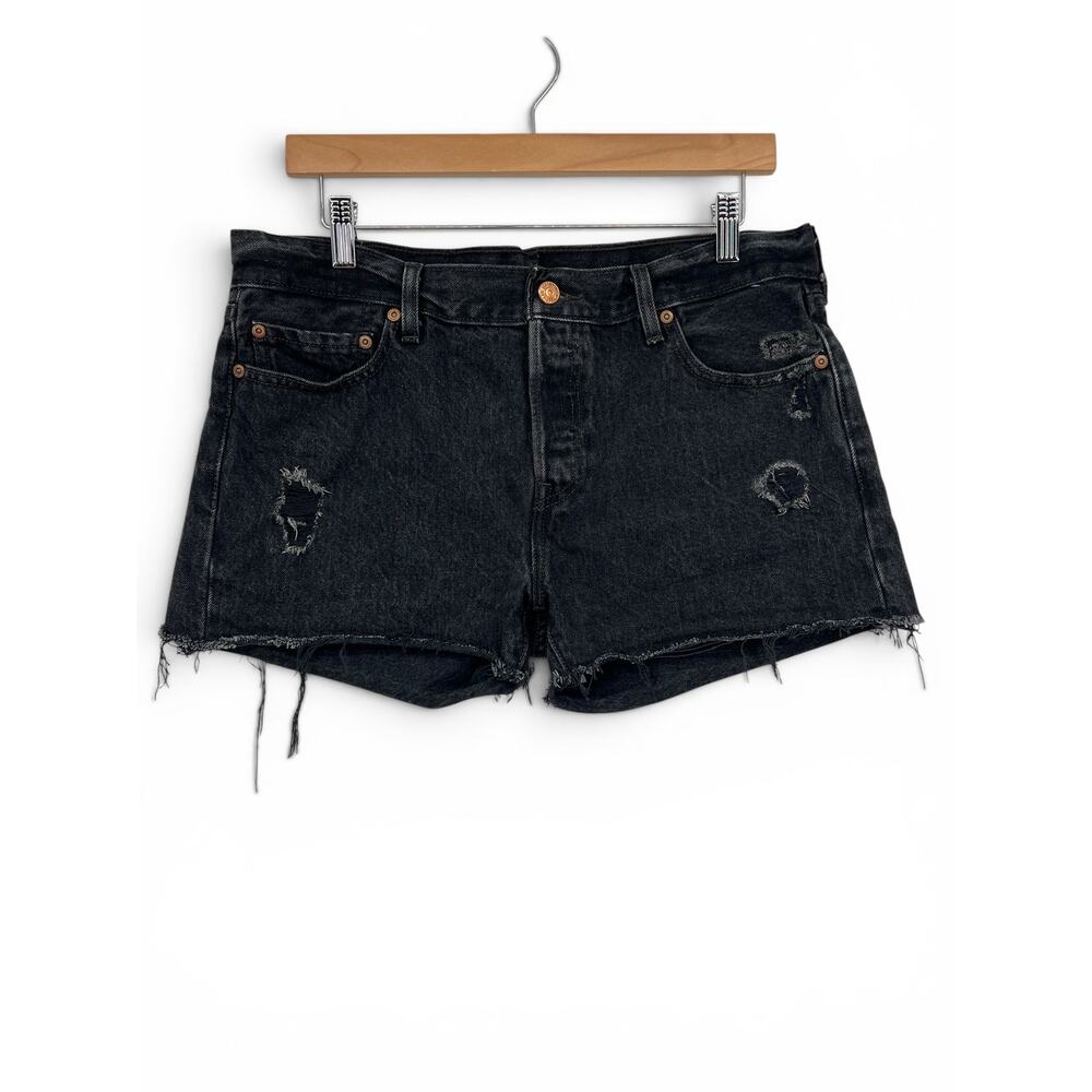 Levi's 501 Black‎ Button Fly Cutoff Shorts Women’s 29 100% Cotton